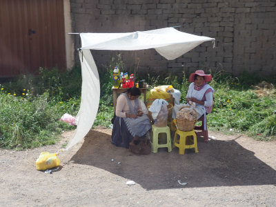 Selling her wares by the the roadside