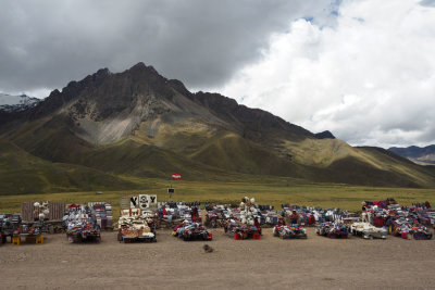 Locals setup to sell things to tourists at the continental divide