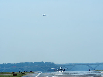 Combined landing and takeff sequence at National Airport (1 of 4)