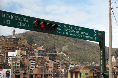 Road sign in Cusco