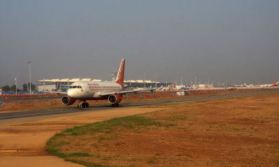 Headed for the runway at Bangalore Airport