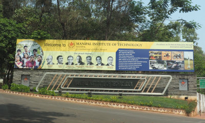 At the entrance to the Manipal Institute of Technology