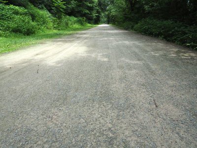 Crushed gravel surface of the Great Allegheny Passage