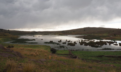A section of Umayo lake under cloudy skies