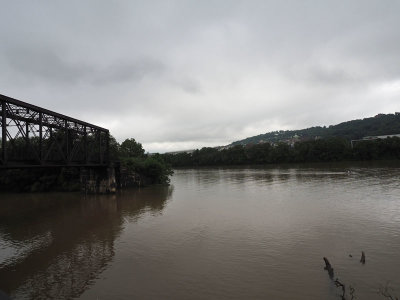 Leaving Herr's Island - upstream on the Allegheny river