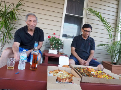 Pizza on the porch for dinner