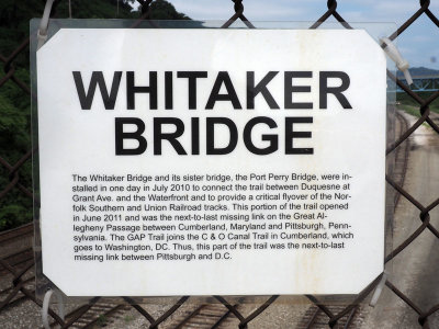 The Whitaker bridge on the Great Allegheny Passage (GAP)