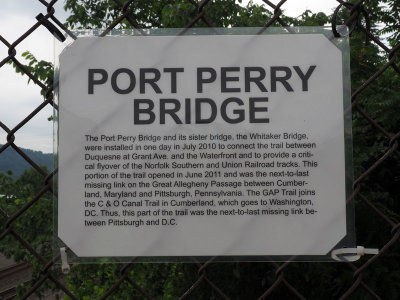 The Port Perry bridge on the Great Allegheny Passage (GAP)
