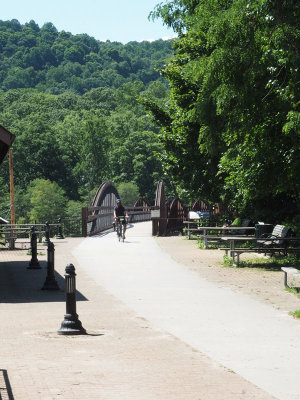 Arriving in Ohiopyle after crossing the Youghiogheny Low bridge