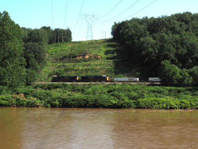 CSX freight train on the other side of the Youghiogheny river