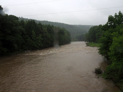 The Youghiogheny river in the rain