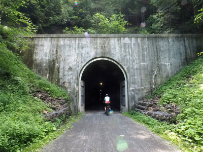 Entering the Big Savage Tunnel on the Great Allegheny Passage