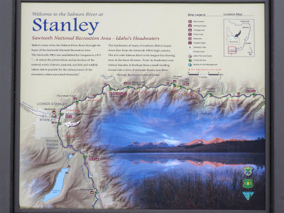 Sign outside Stanley, Idaho