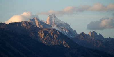 Some of the Tetons in the setting sun