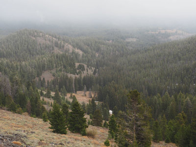 Under cloudy skies in the Sawtooth mountain range