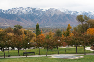 The Wasatch mountains from the grounds of the Utah State Capitol