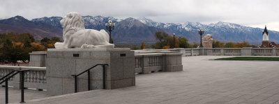 Wasatch mountains from the entrance to the Utah Capitol Building
