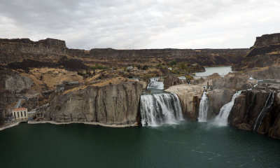 Shoshone Falls while climbing up the cliff