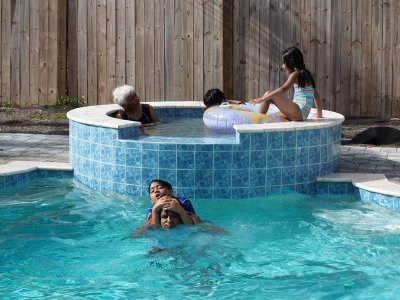 In the pool