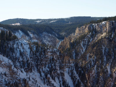 The Lower Falls of the Grand Canyon of Yellowstone in the distance
