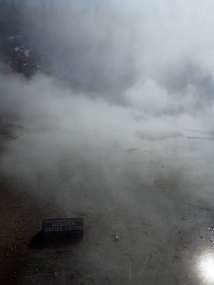 Sign for Monarch Geyser Crater