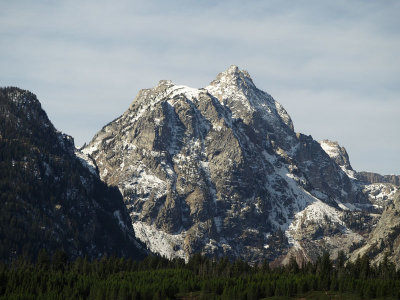 Driving past the peaks of the Tetons