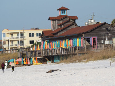 Colorful restaurant on the beach