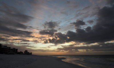 Clouds at the beach before sunrise