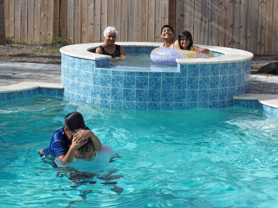 In the pool