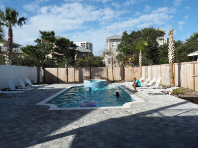 By the pool