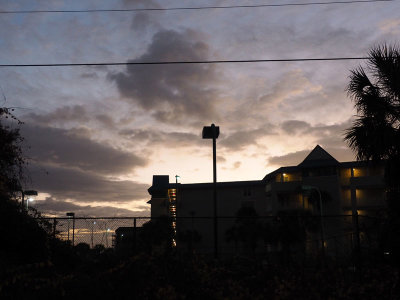 Before sunrise, heading for the beach