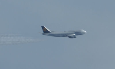 A Lufthansa B747-400 headed for Philly