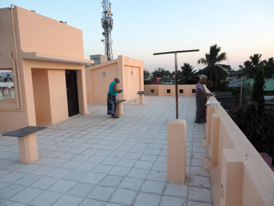 On the terrace of the new house in the evening