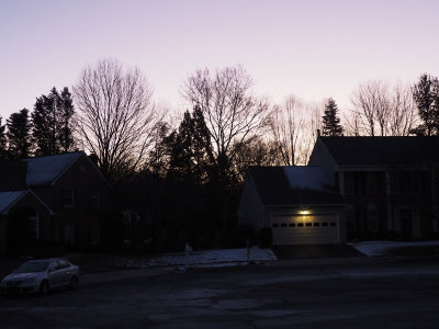 Color of the early morning sky in our neighborhood