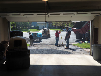 Repaving of driveway underway