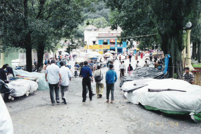 Nainital - Passing through the open market after a rain storm