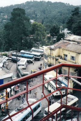 Ranikhet main street bus stand below our hotel room