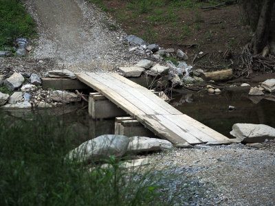 The temporary crossing at Little Catoctin Creek