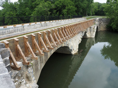 Rebuilt wall of the Conococheague Creek Aqueduct