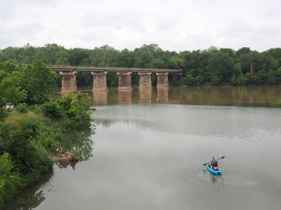 Potomac and US Route 11 bridge from Conocoheague Creek Aqueduct