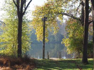 Steps down to the river next to the water treatment plant