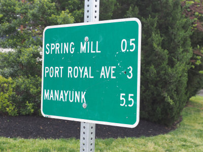 Distances to towns on the Schuylkill River Trail