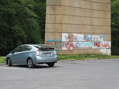 Parked at the foot of the Route 17 bridge at Brunswick