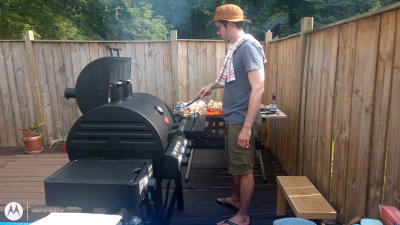 Firing up the new grill