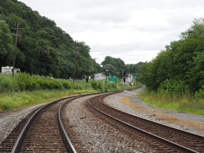 Crossing the railway tracks at Weverton