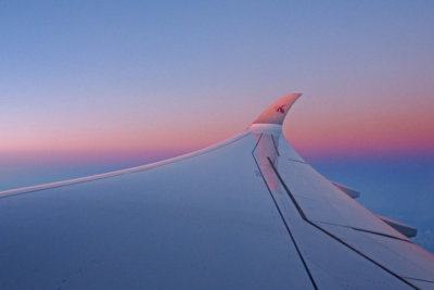 Sunrise in the sky on the way to Doha