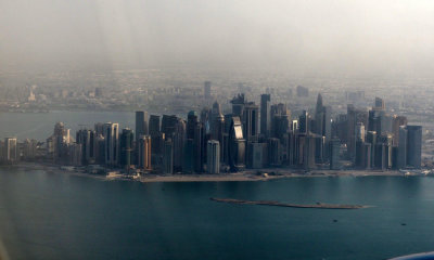 Coming in to land in Doha