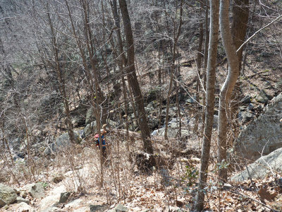 Descending to Hazel River Waterfall