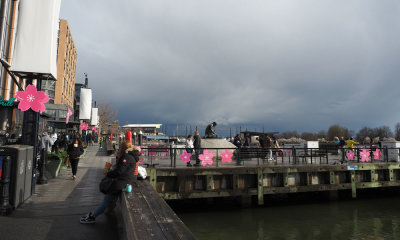 Threatening skies at The Wharf