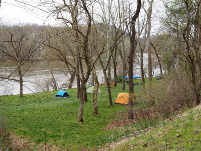 Camping site in McCoy's Ferry campgrounds